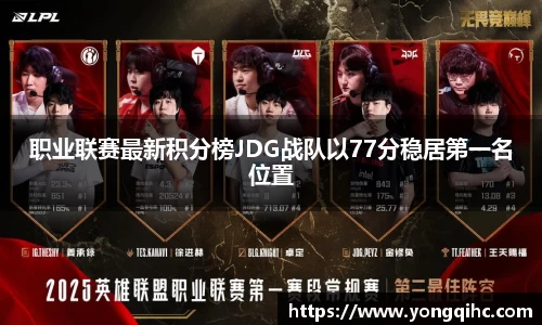 职业联赛最新积分榜JDG战队以77分稳居第一名位置
